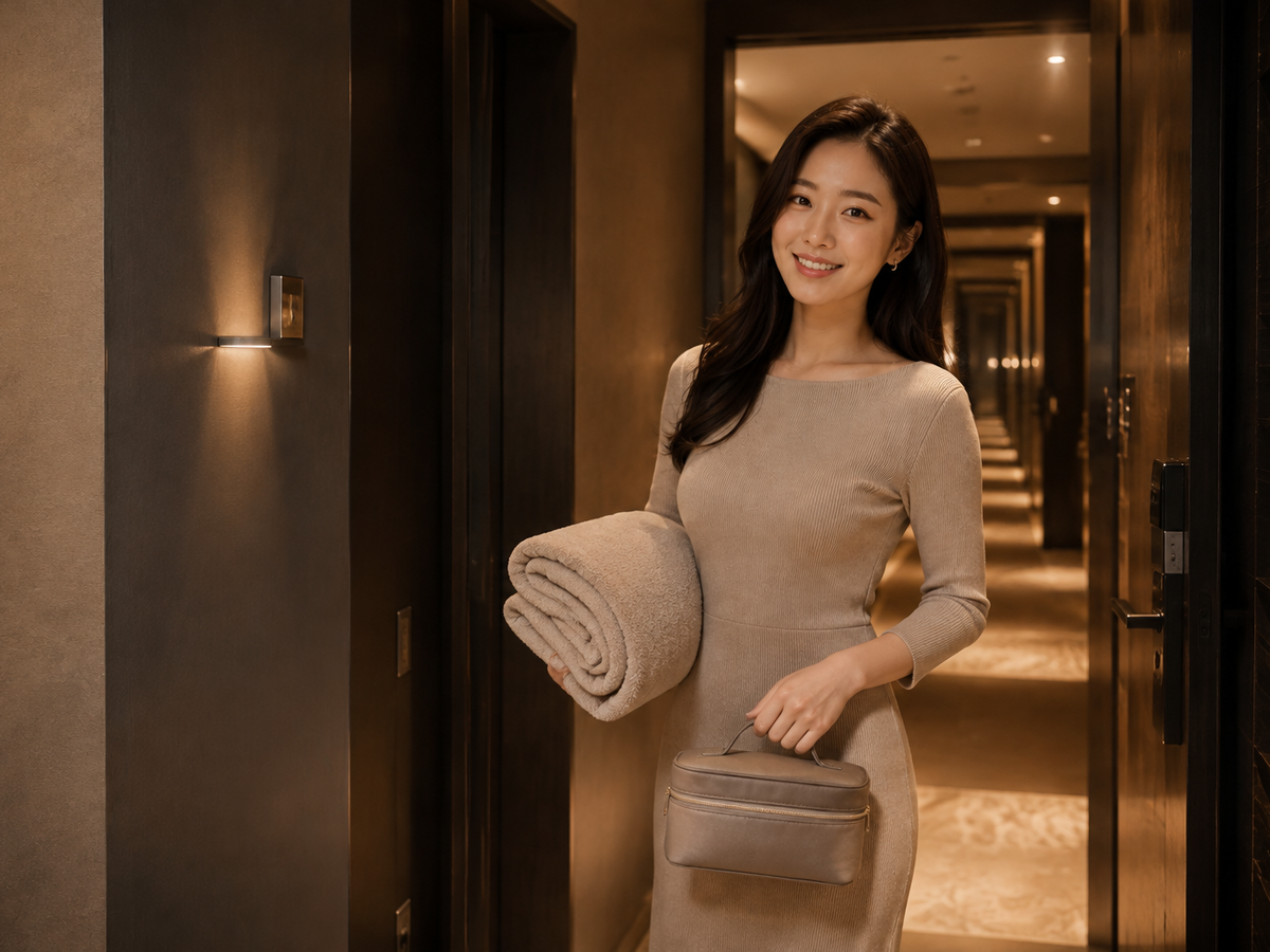 인천 검단 방문 홈케어 일정을 준비하는 젊은 성인 한국 여성 관리사